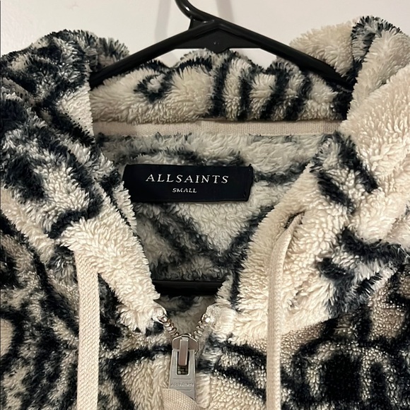 All Saints Beige Zip Hoodie - Picture 2 of 3